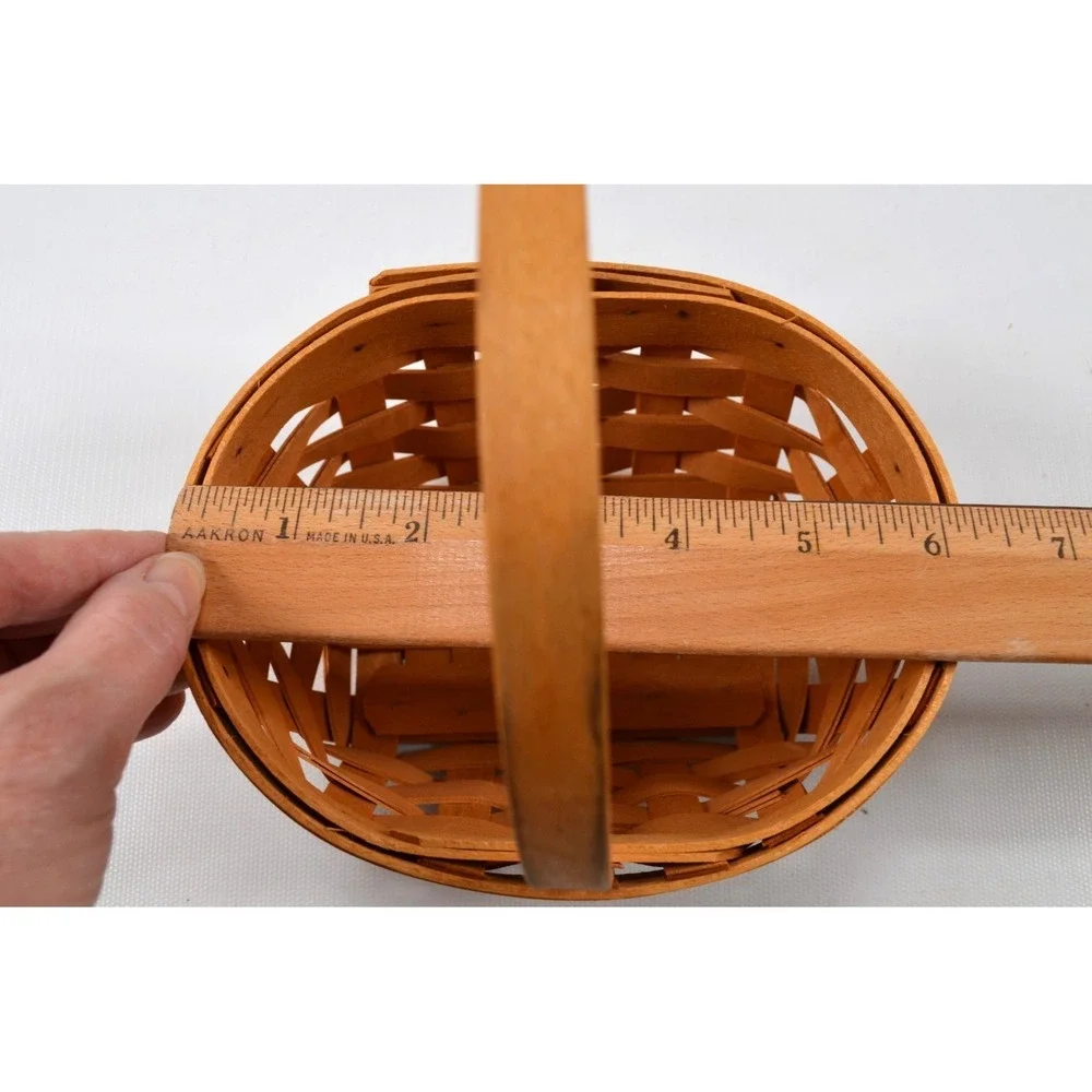 Longaberger 1999 Small Oval Basket‎ w/ Single Stationary Handle 6